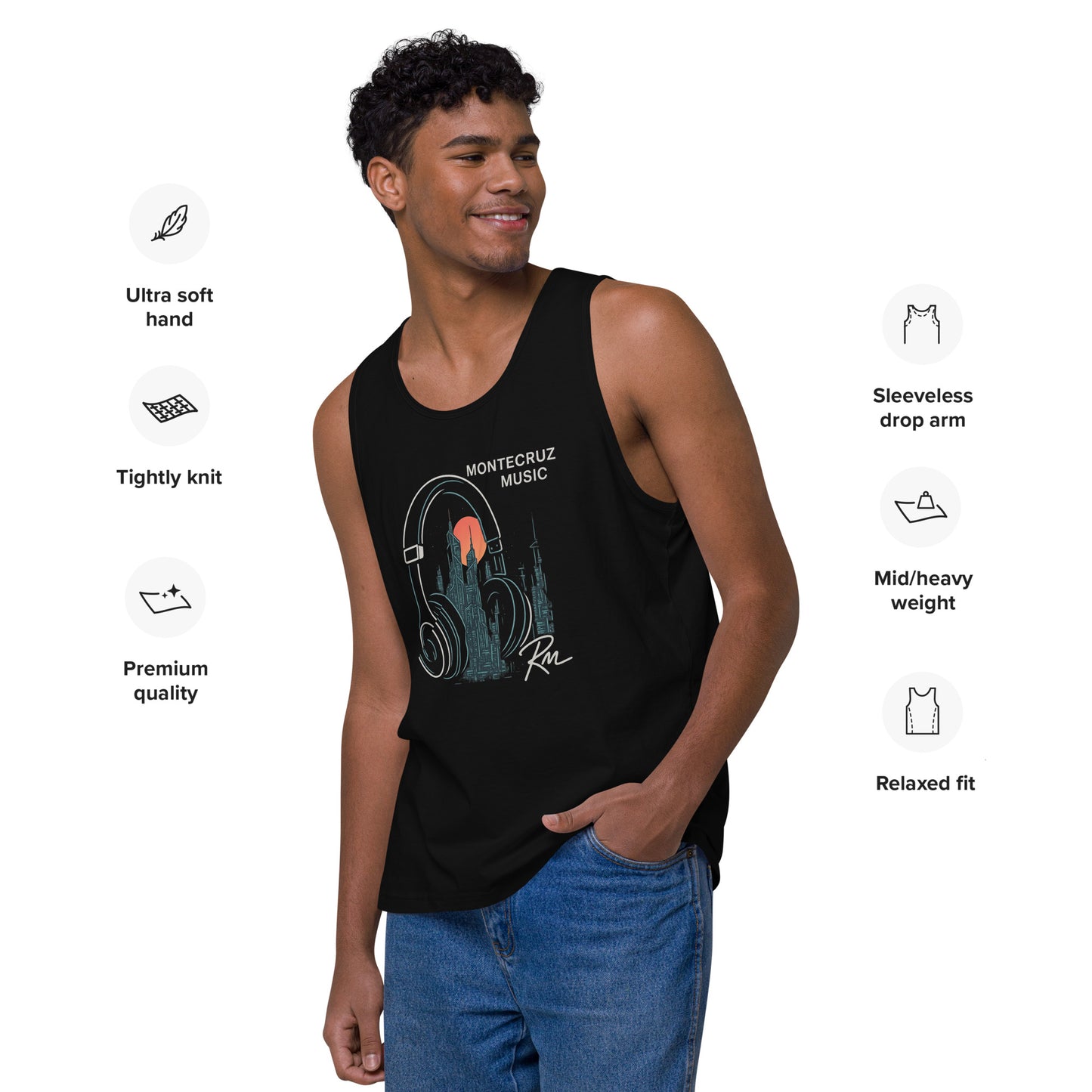 Men’s premium tank top-Montecruz Music Shop