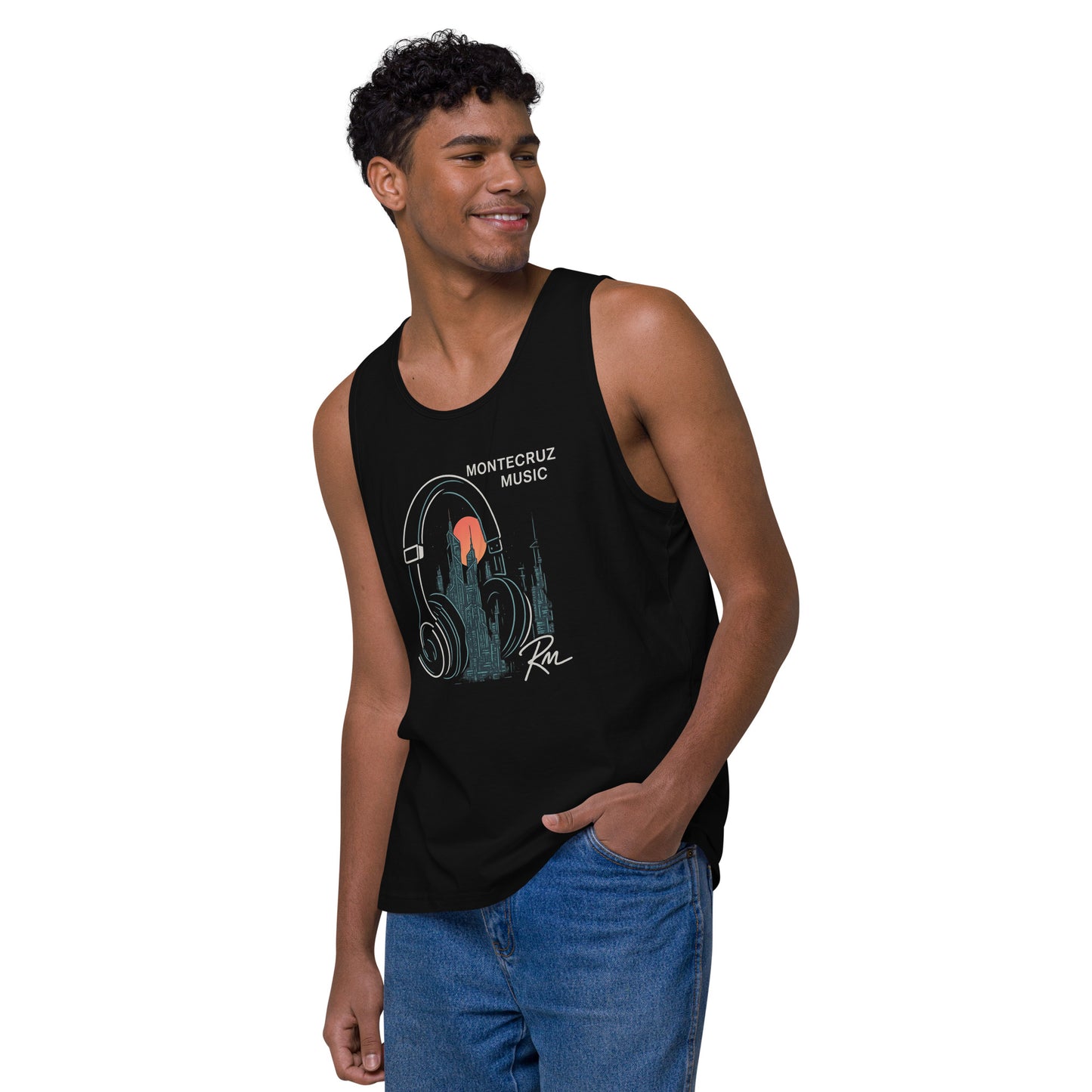 Men’s premium tank top-Montecruz Music Shop
