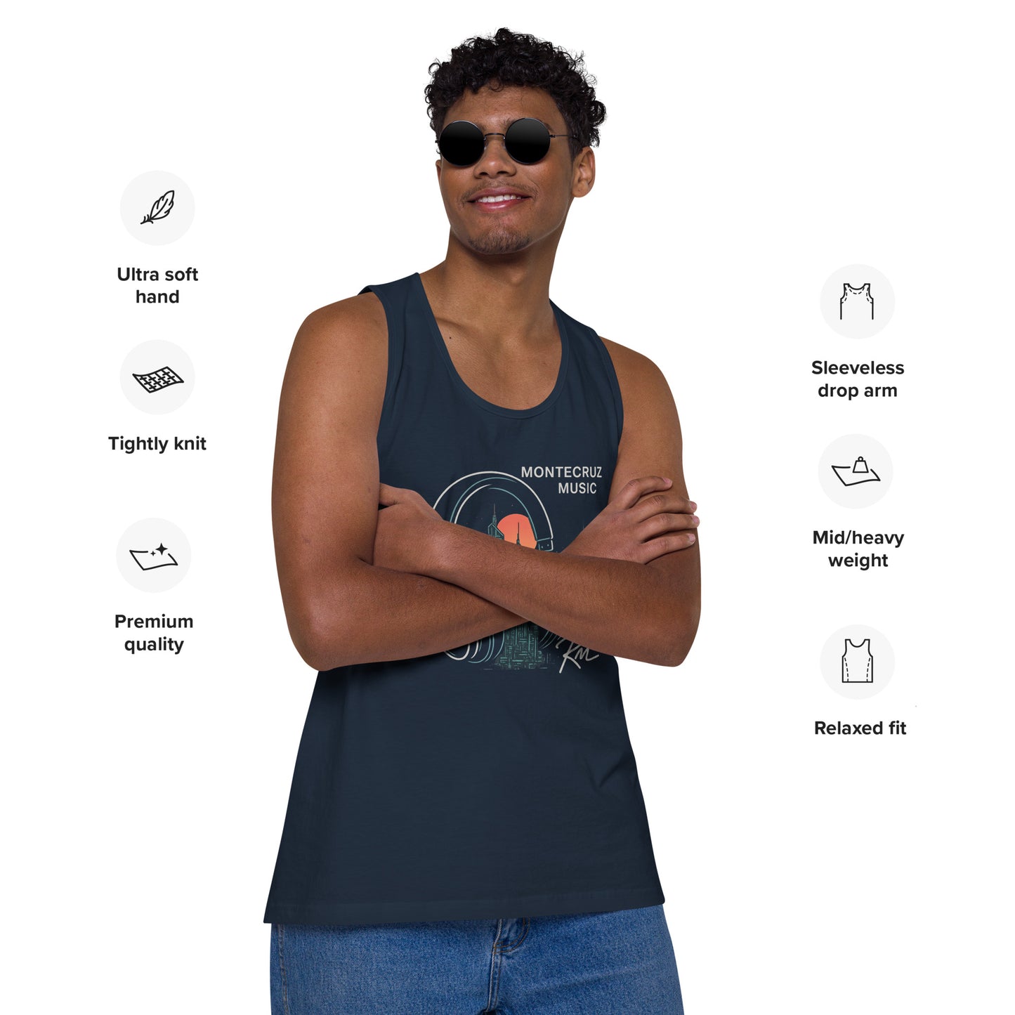 Men’s premium tank top-Montecruz Music Shop