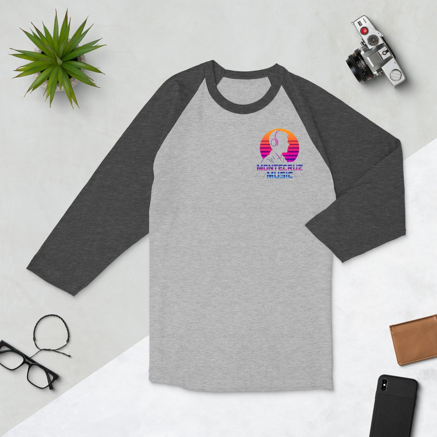 3/4 sleeve raglan shirt-Montecruz Music Shop