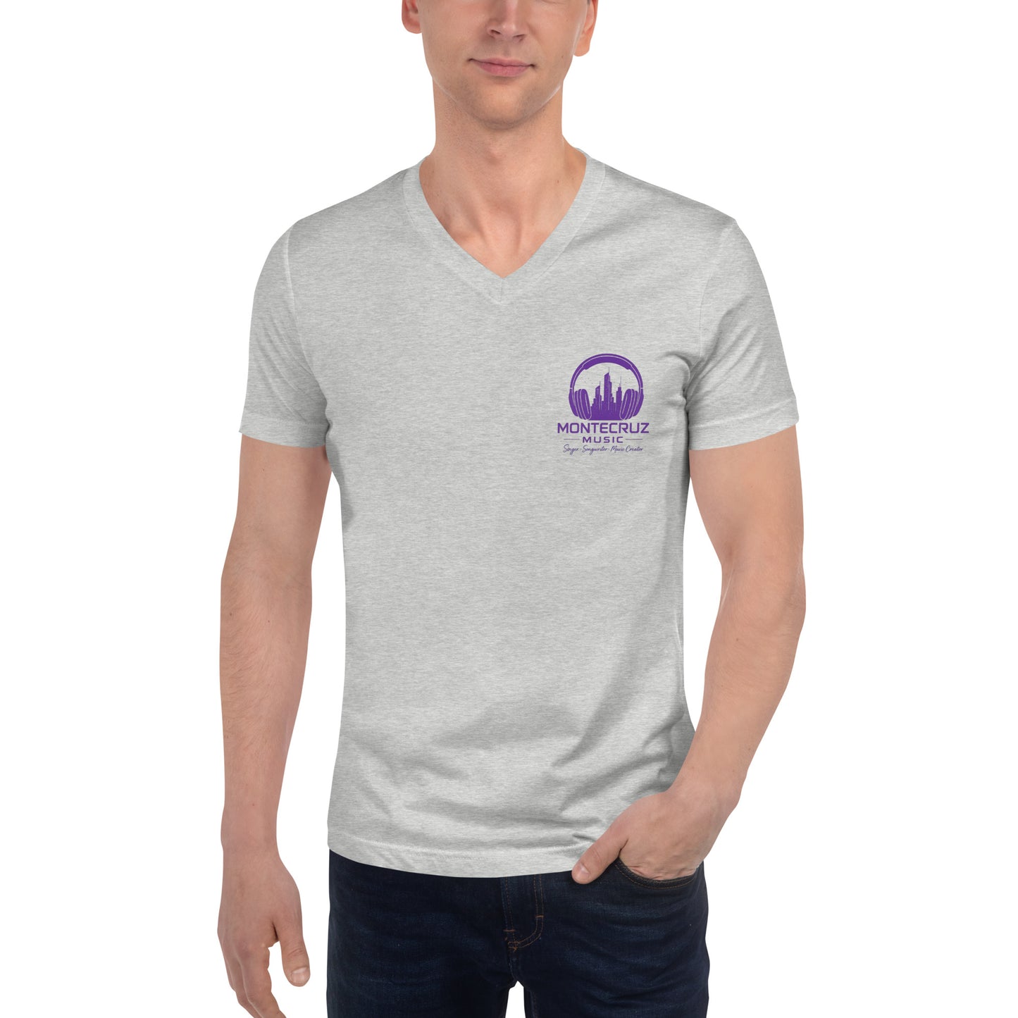 Unisex Short Sleeve V-Neck T-Shirt-Montecruz Music Shop