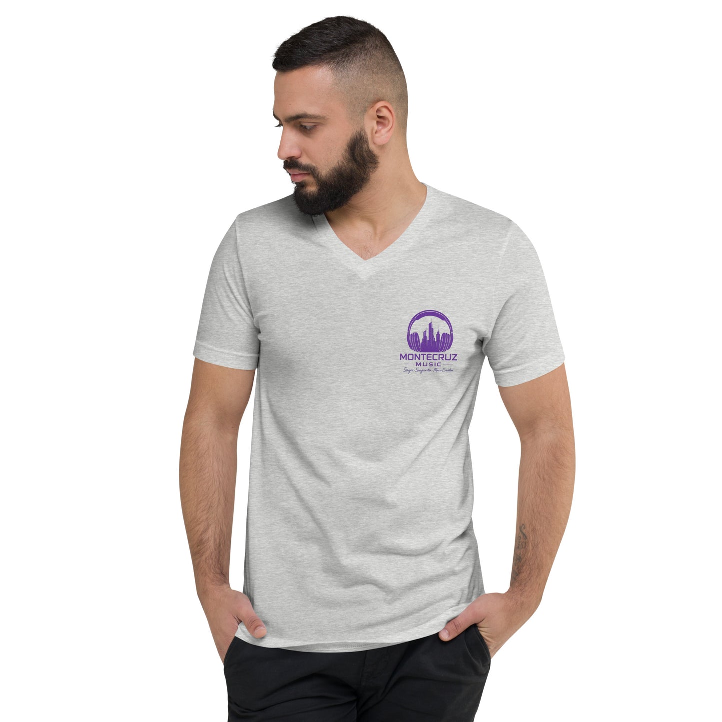 Unisex Short Sleeve V-Neck T-Shirt-Montecruz Music Shop