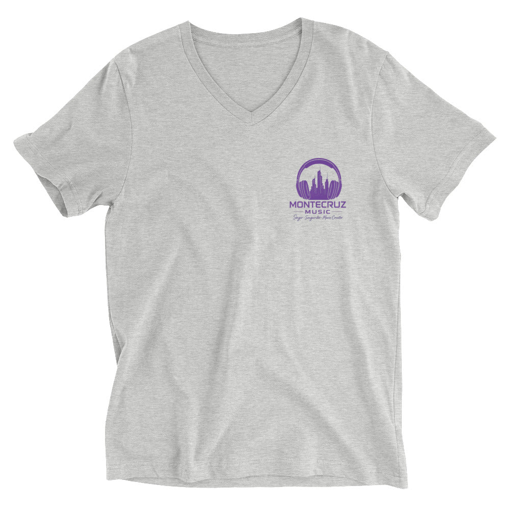 Unisex Short Sleeve V-Neck T-Shirt-Montecruz Music Shop