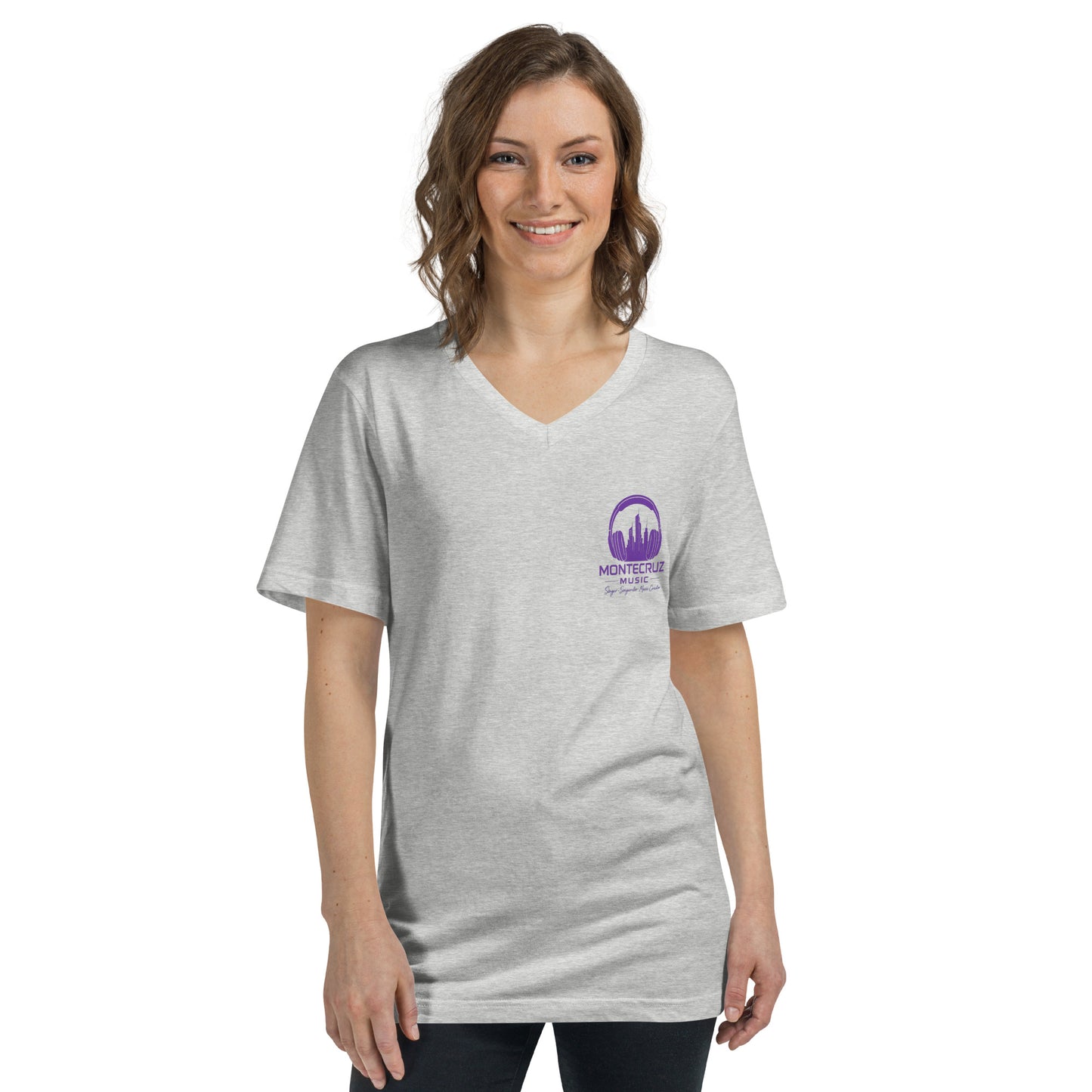 Unisex Short Sleeve V-Neck T-Shirt-Montecruz Music Shop