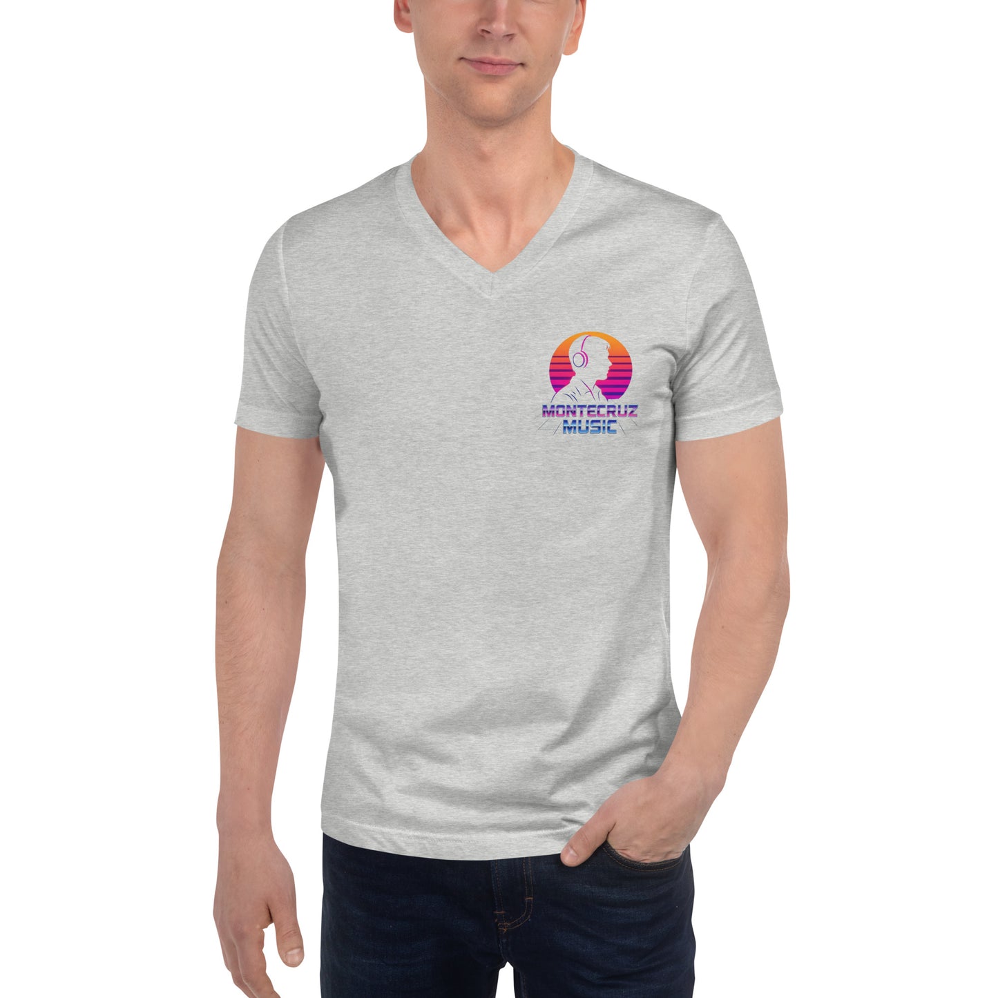 Unisex Short Sleeve V-Neck T-Shirt-Montecruz Music Shop