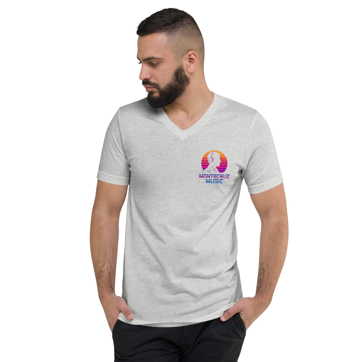 Unisex Short Sleeve V-Neck T-Shirt-Montecruz Music Shop