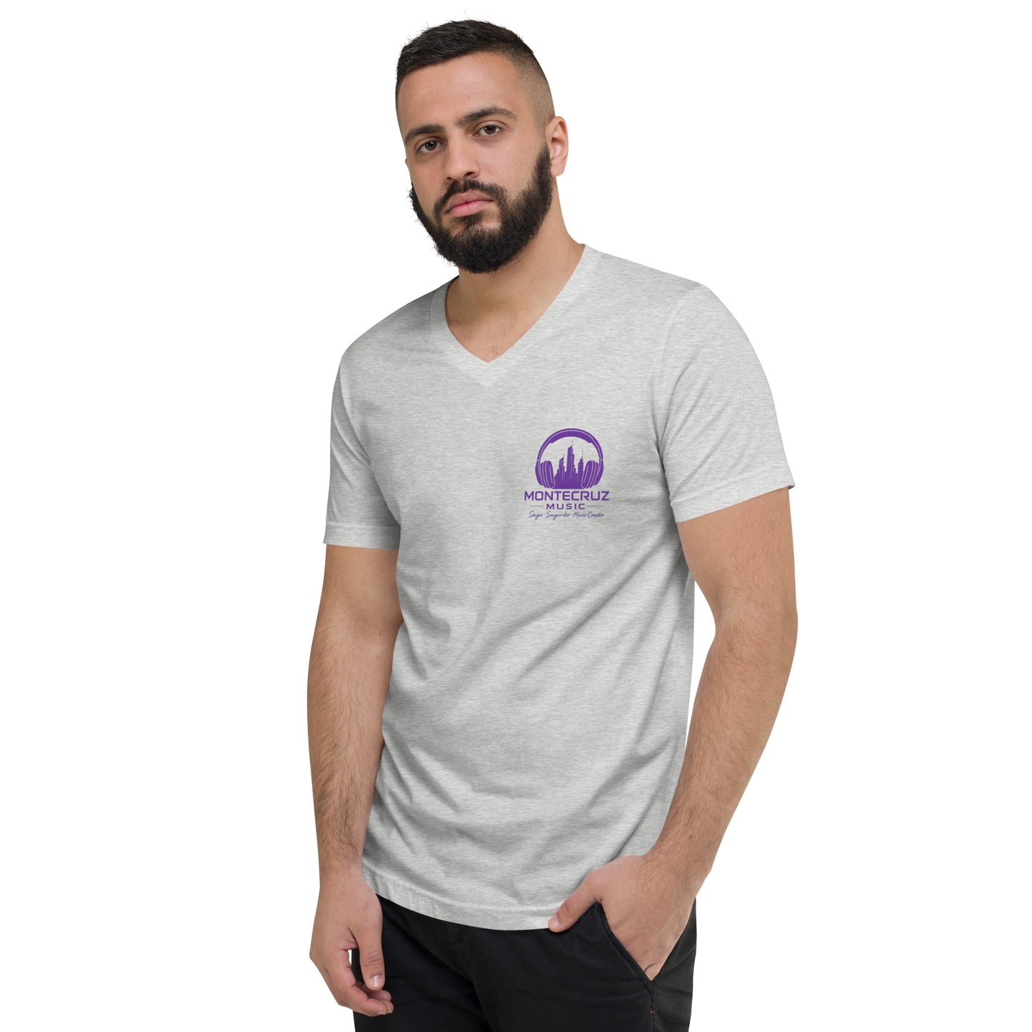 Unisex Short Sleeve V-Neck T-Shirt-Montecruz Music Shop