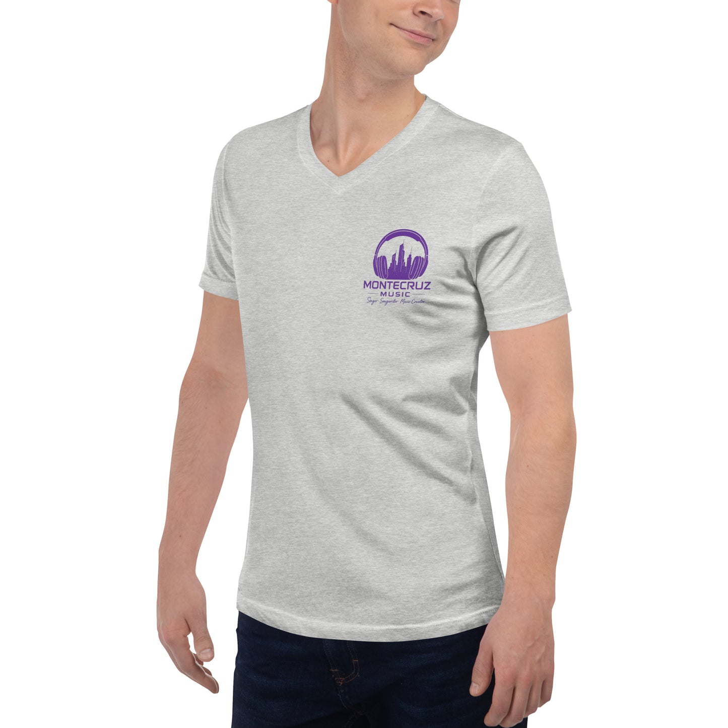 Unisex Short Sleeve V-Neck T-Shirt-Montecruz Music Shop
