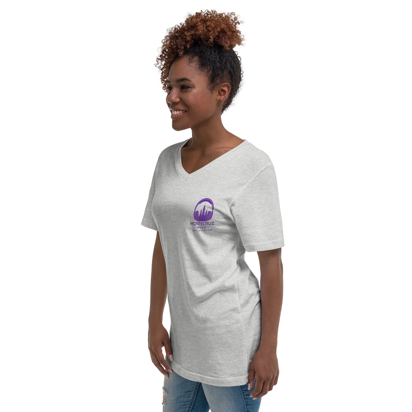 Unisex Short Sleeve V-Neck T-Shirt-Montecruz Music Shop