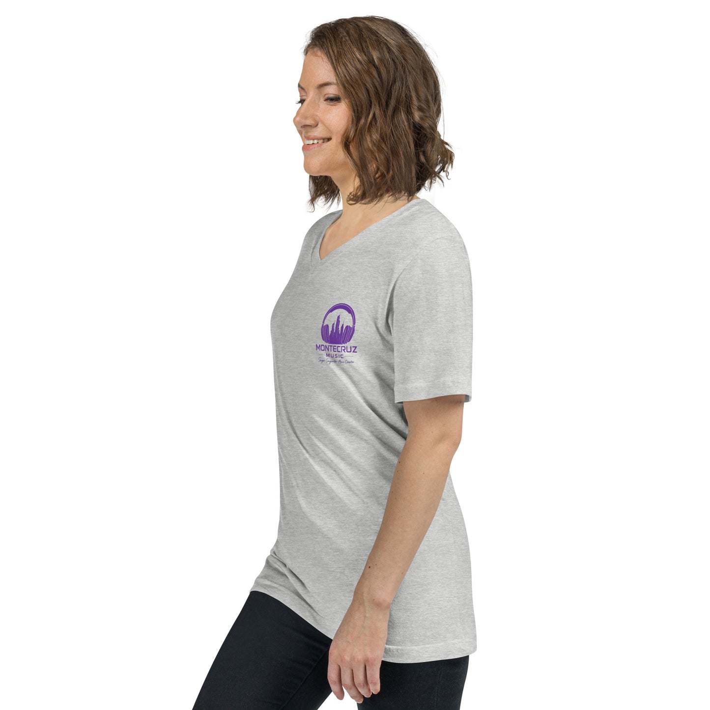 Unisex Short Sleeve V-Neck T-Shirt-Montecruz Music Shop