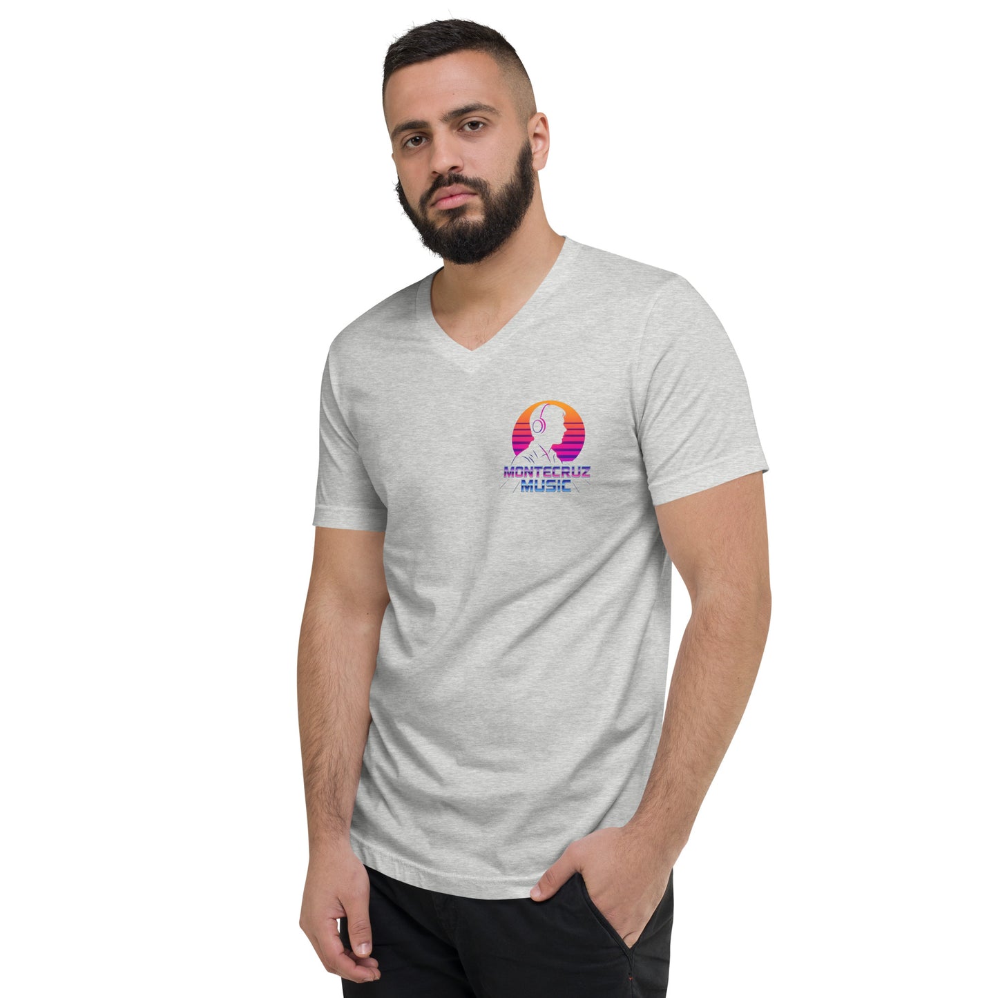 Unisex Short Sleeve V-Neck T-Shirt-Montecruz Music Shop