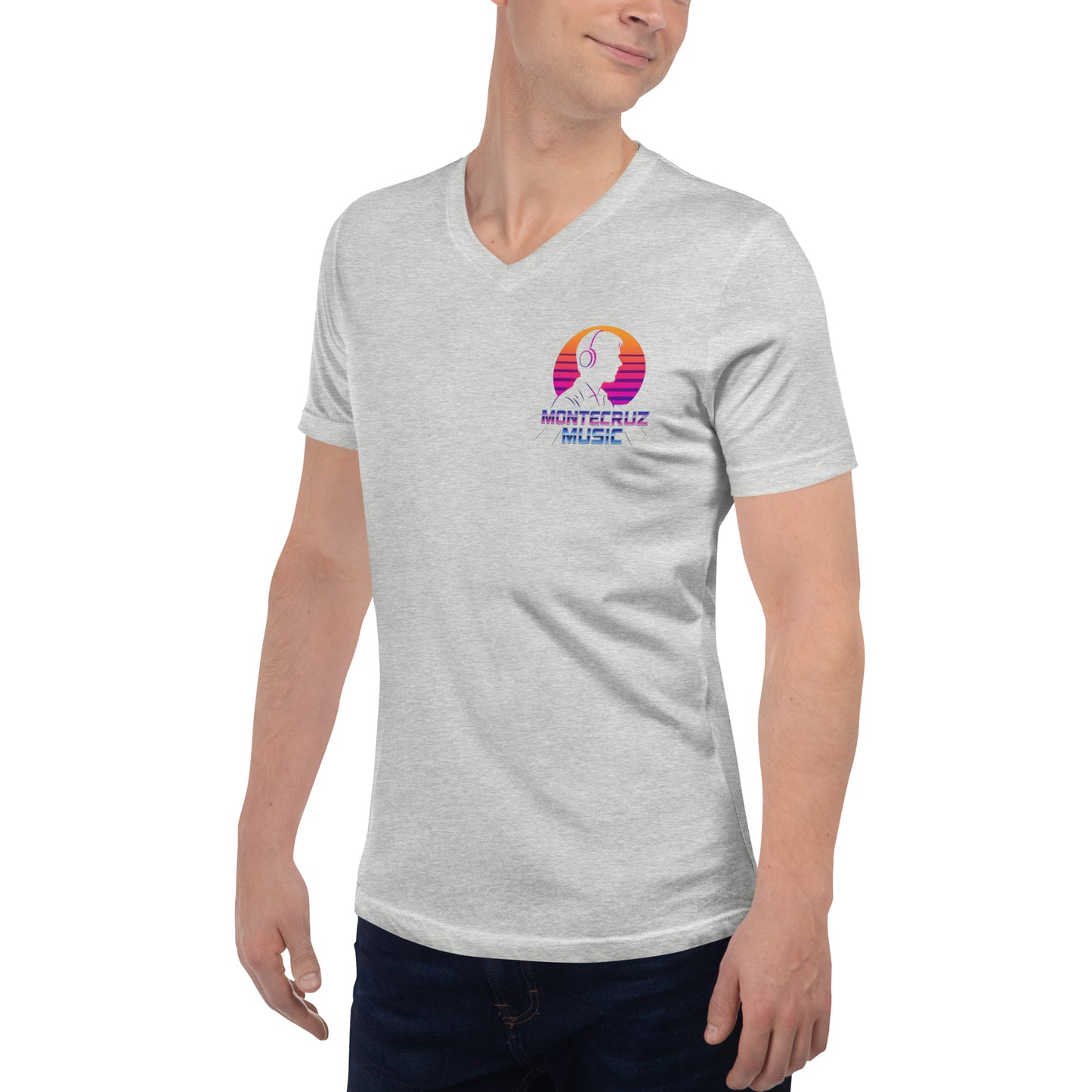 Unisex Short Sleeve V-Neck T-Shirt-Montecruz Music Shop