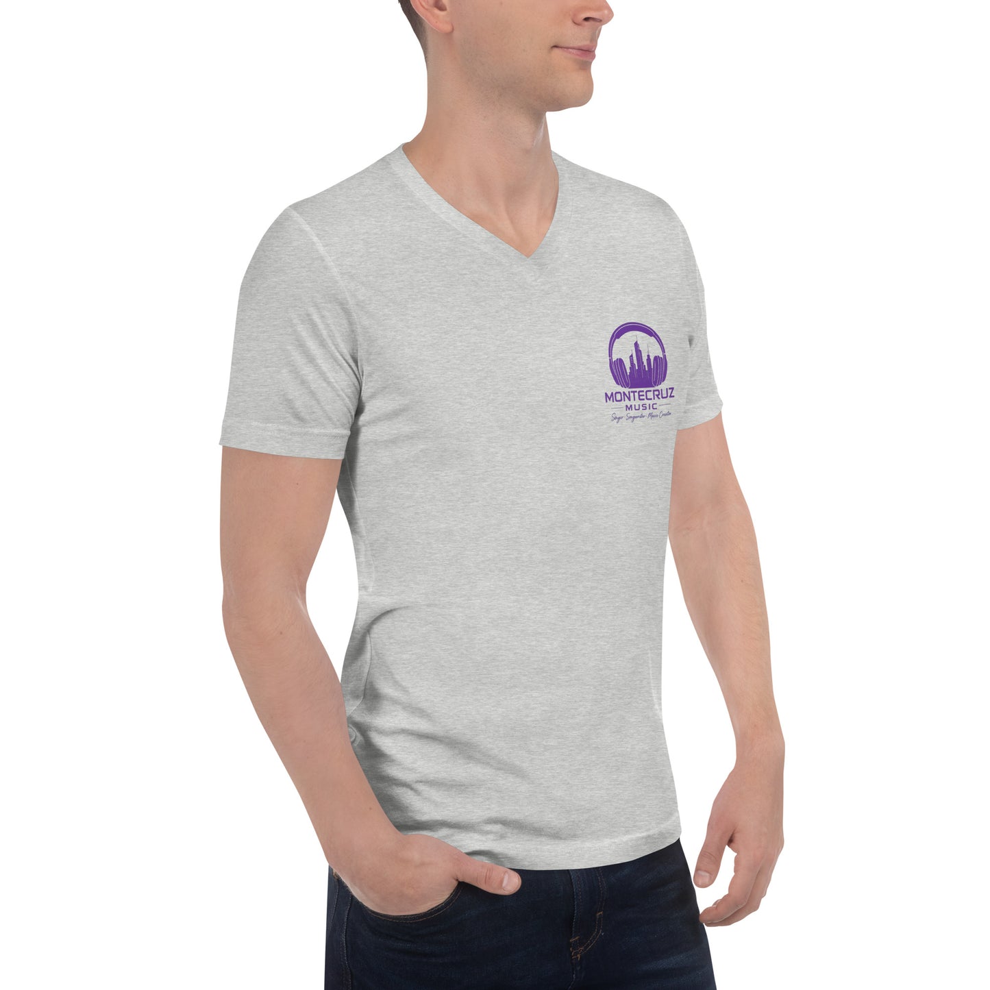 Unisex Short Sleeve V-Neck T-Shirt-Montecruz Music Shop