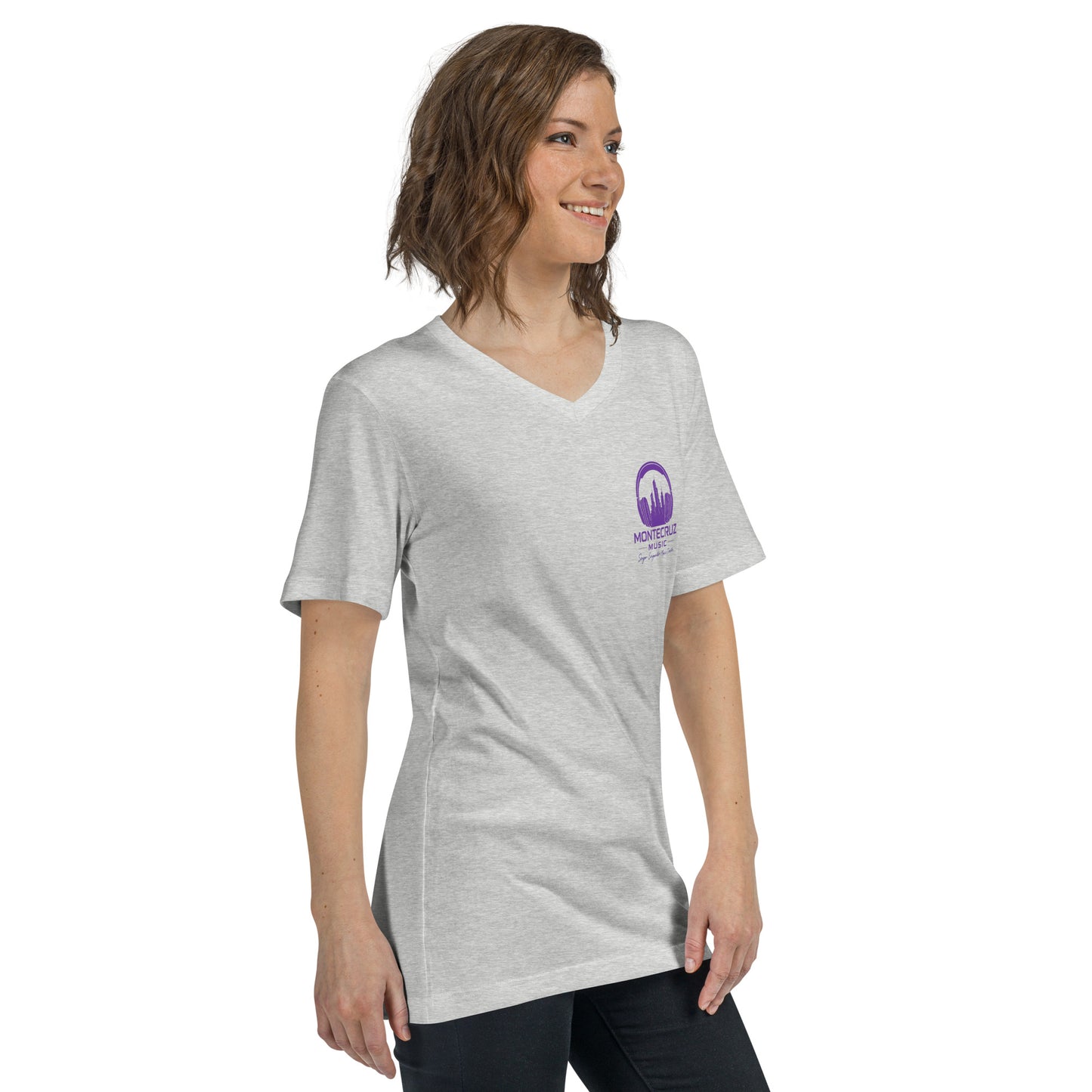 Unisex Short Sleeve V-Neck T-Shirt-Montecruz Music Shop