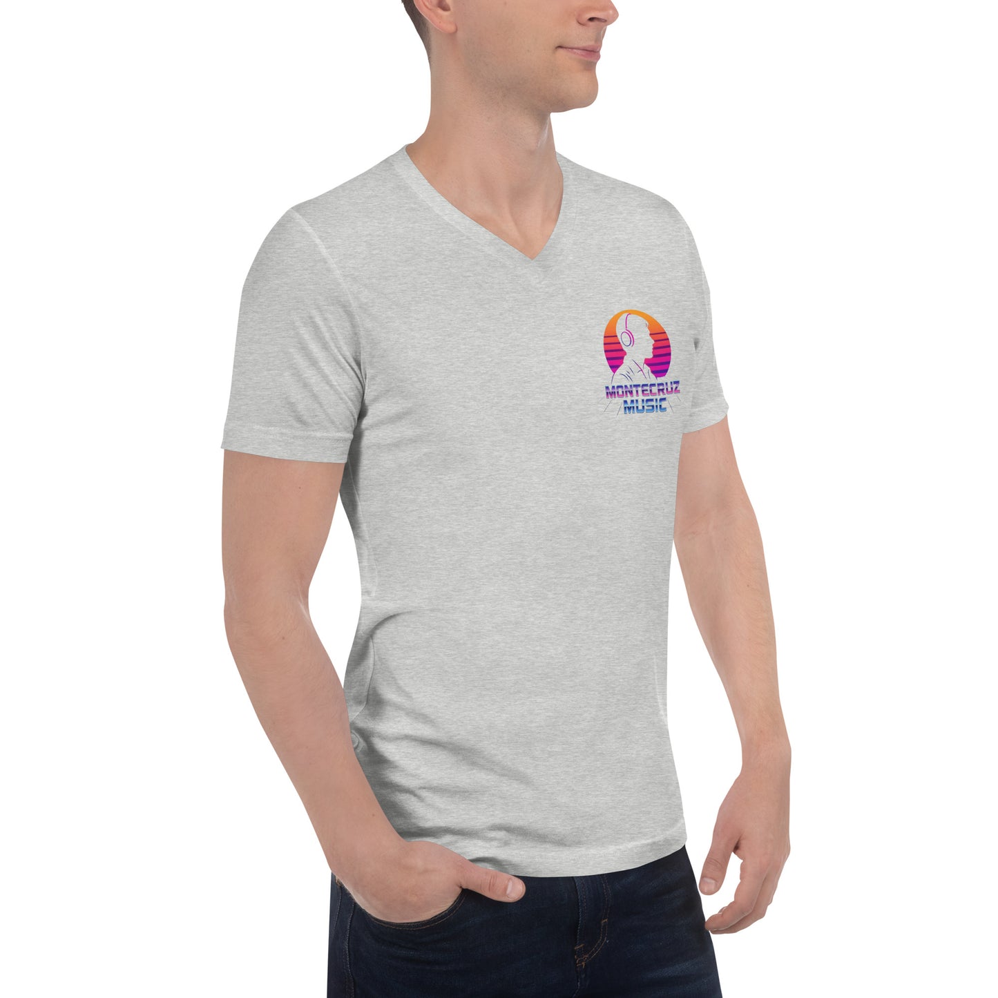Unisex Short Sleeve V-Neck T-Shirt-Montecruz Music Shop