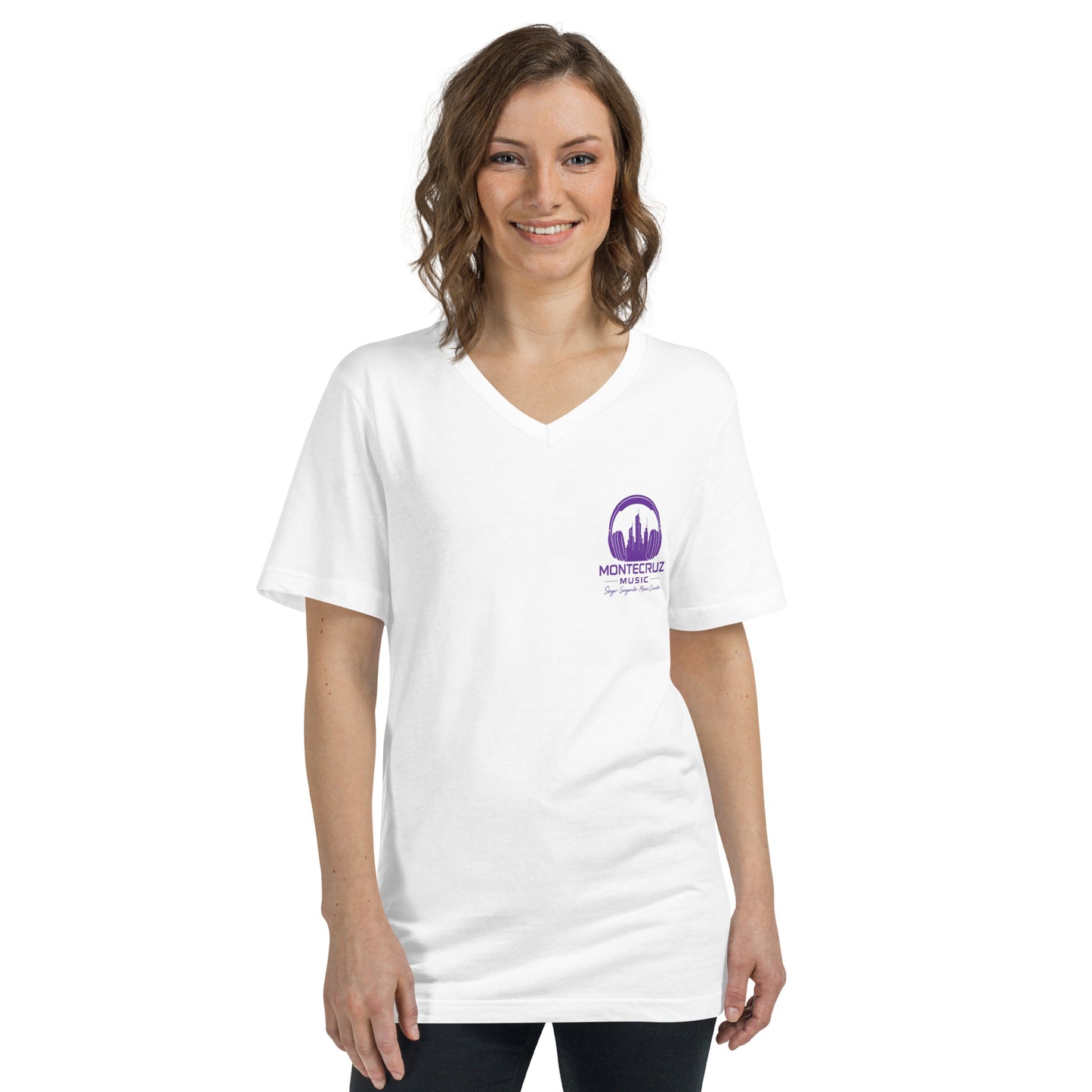 Unisex Short Sleeve V-Neck T-Shirt-Montecruz Music Shop