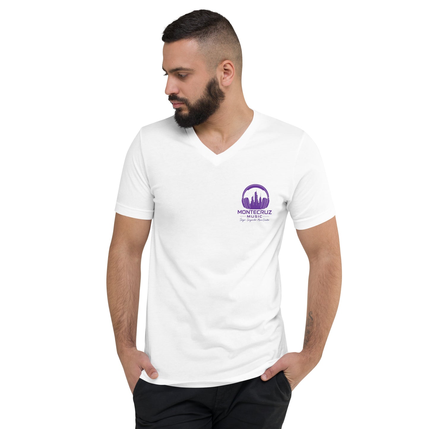 Unisex Short Sleeve V-Neck T-Shirt-Montecruz Music Shop