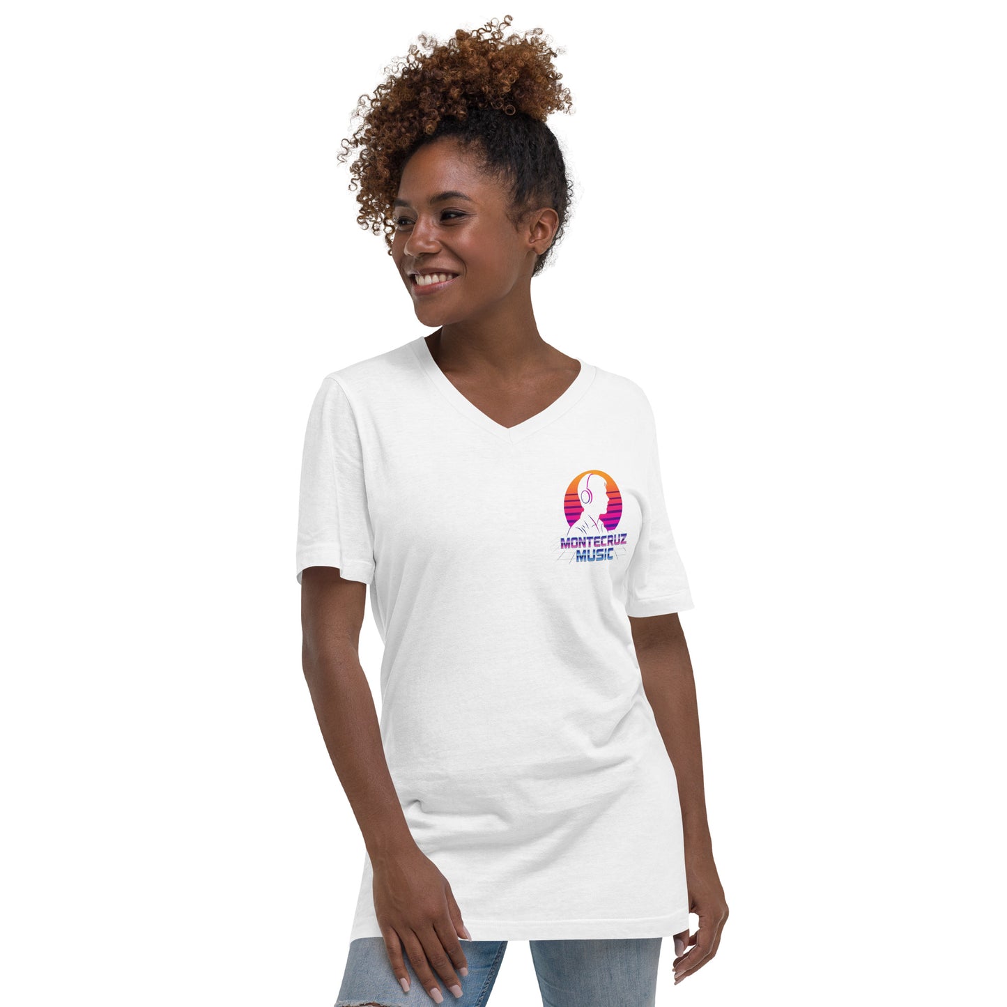 Unisex Short Sleeve V-Neck T-Shirt-Montecruz Music Shop