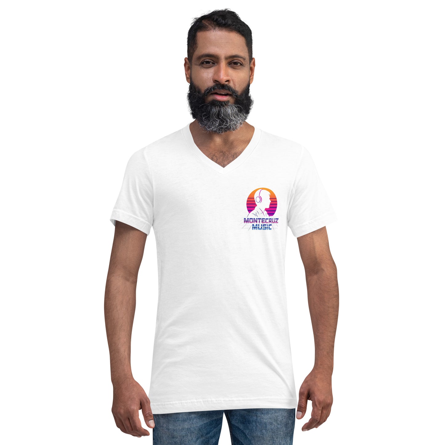 Unisex Short Sleeve V-Neck T-Shirt-Montecruz Music Shop