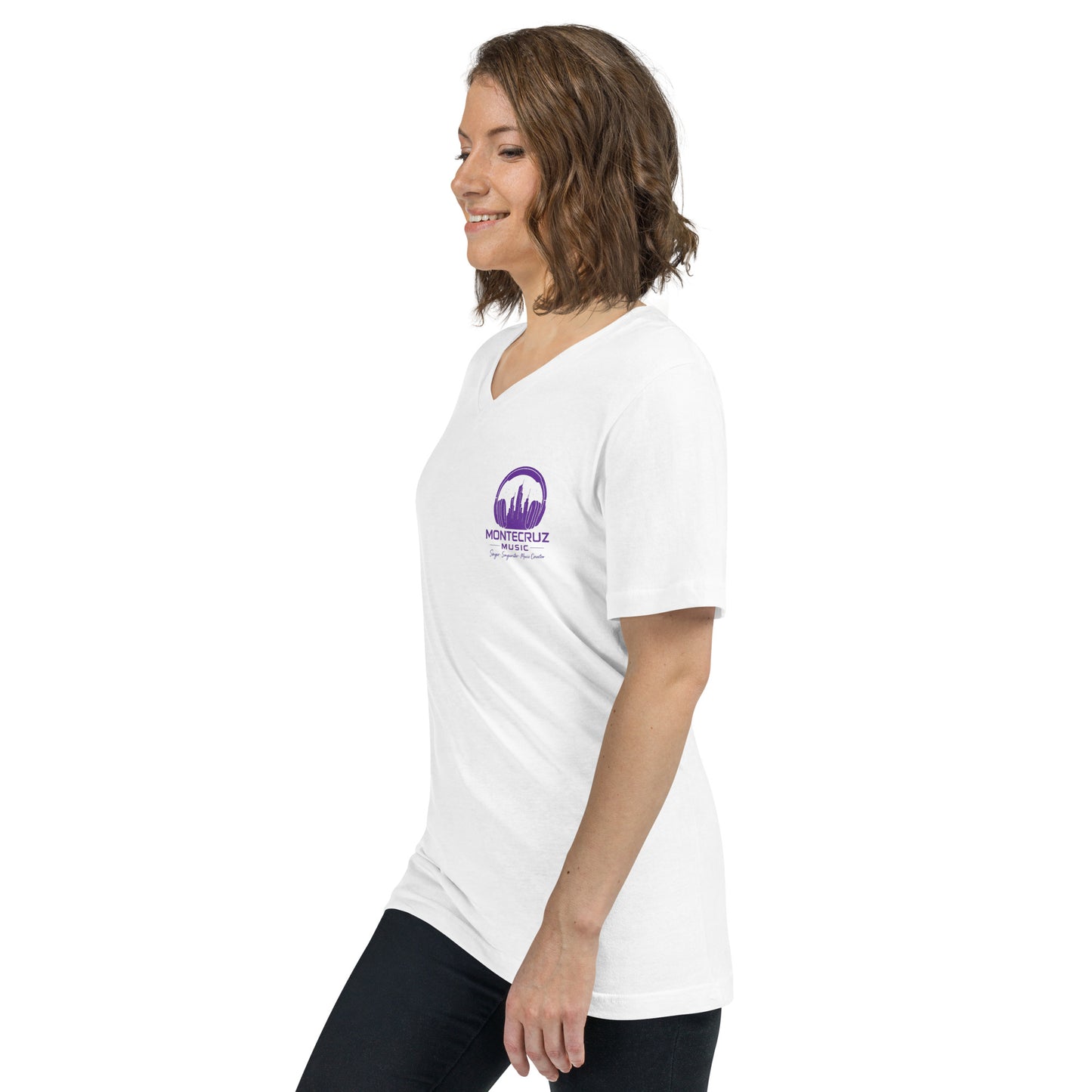 Unisex Short Sleeve V-Neck T-Shirt-Montecruz Music Shop