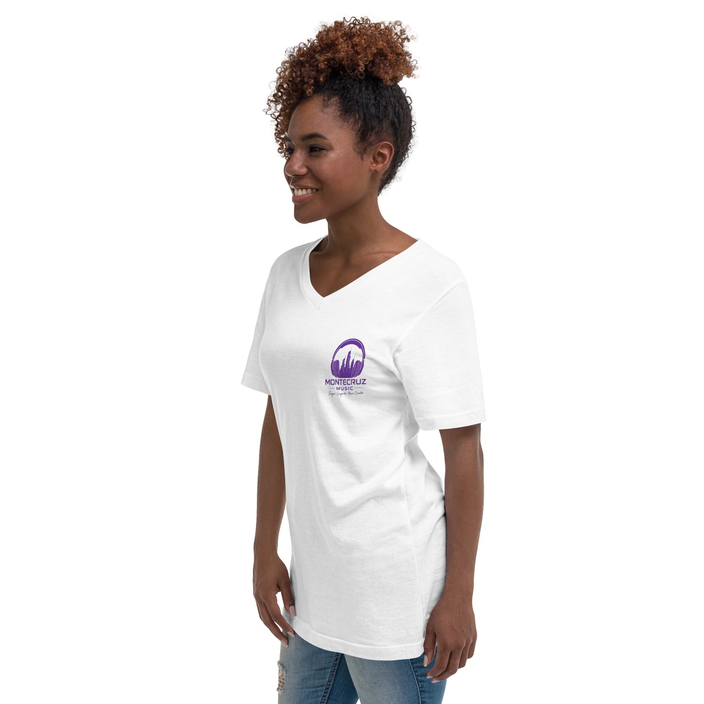 Unisex Short Sleeve V-Neck T-Shirt-Montecruz Music Shop