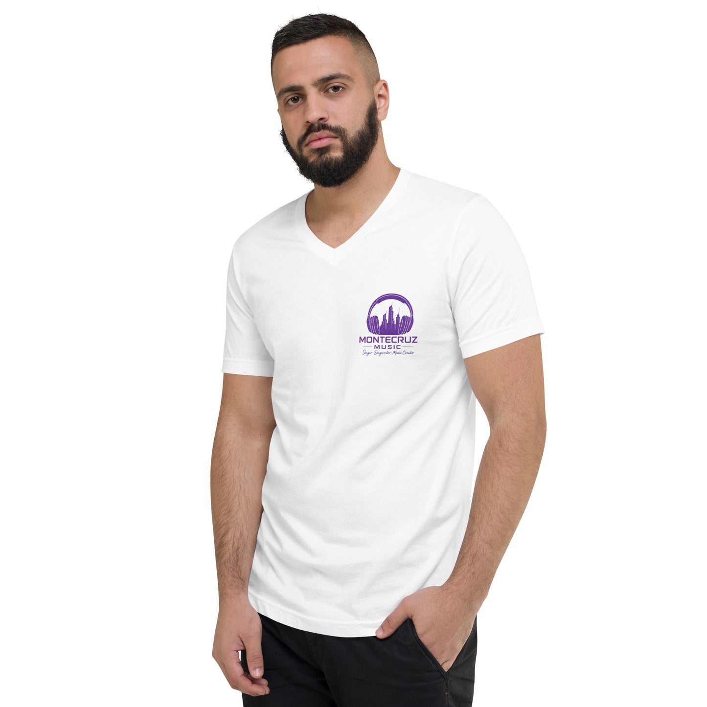 Unisex Short Sleeve V-Neck T-Shirt-Montecruz Music Shop