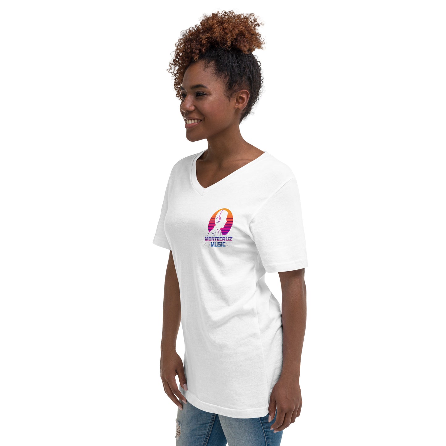 Unisex Short Sleeve V-Neck T-Shirt-Montecruz Music Shop