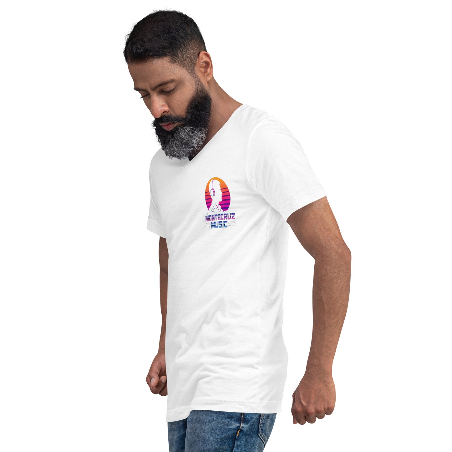 Unisex Short Sleeve V-Neck T-Shirt-Montecruz Music Shop
