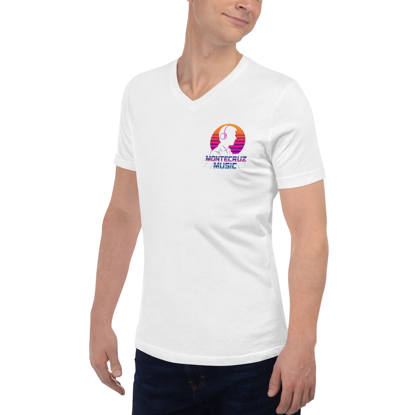 Unisex Short Sleeve V-Neck T-Shirt-Montecruz Music Shop