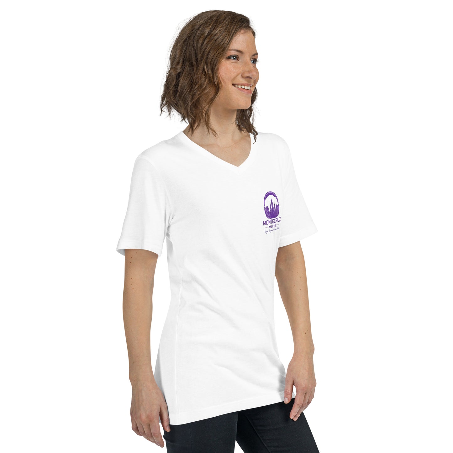 Unisex Short Sleeve V-Neck T-Shirt-Montecruz Music Shop