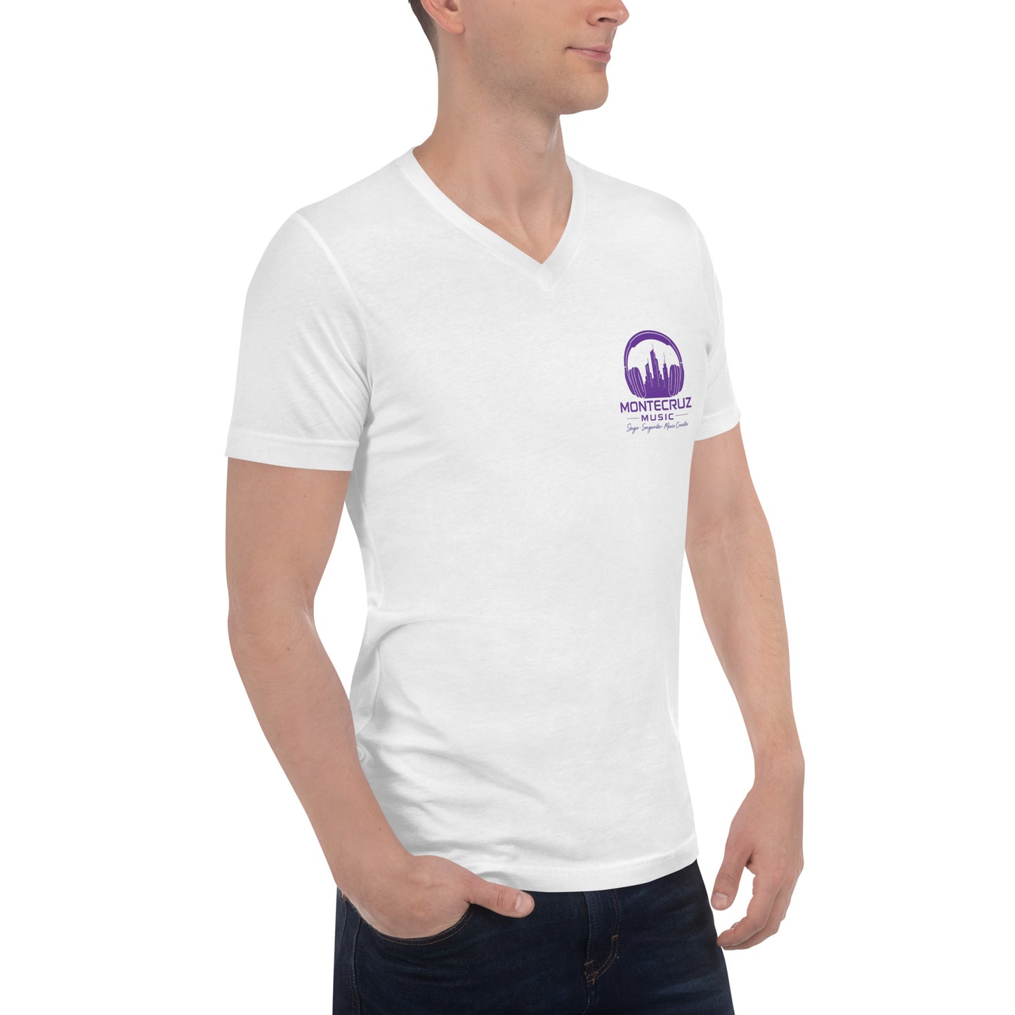Unisex Short Sleeve V-Neck T-Shirt-Montecruz Music Shop