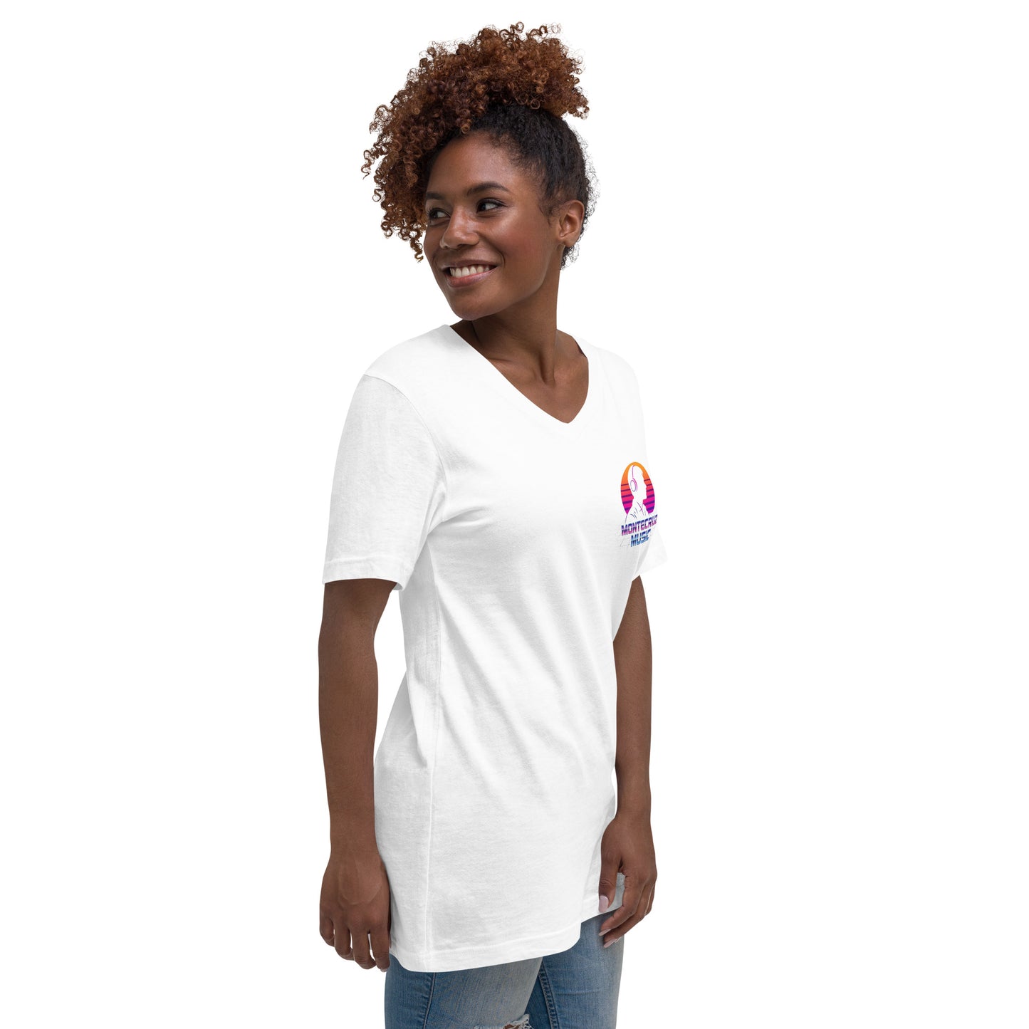 Unisex Short Sleeve V-Neck T-Shirt-Montecruz Music Shop