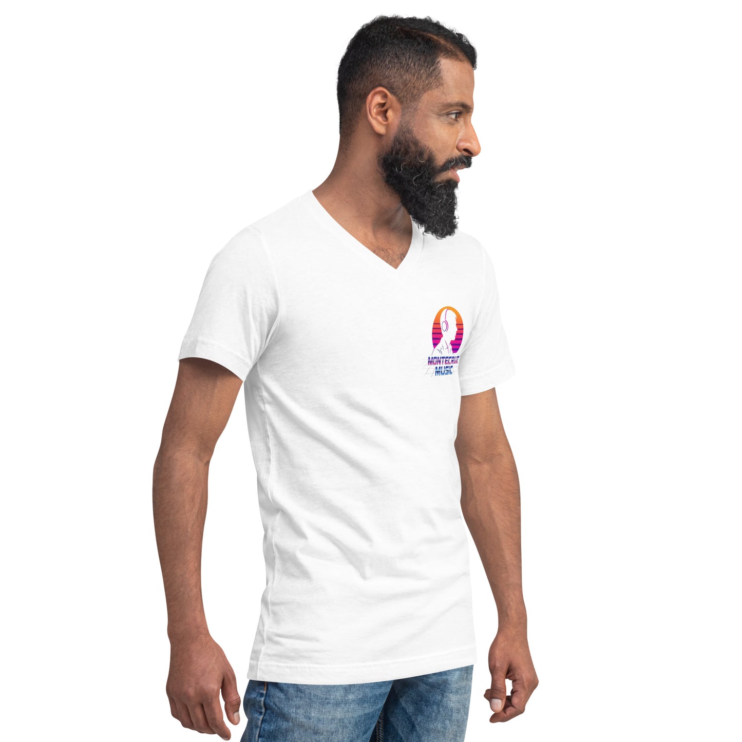 Unisex Short Sleeve V-Neck T-Shirt-Montecruz Music Shop