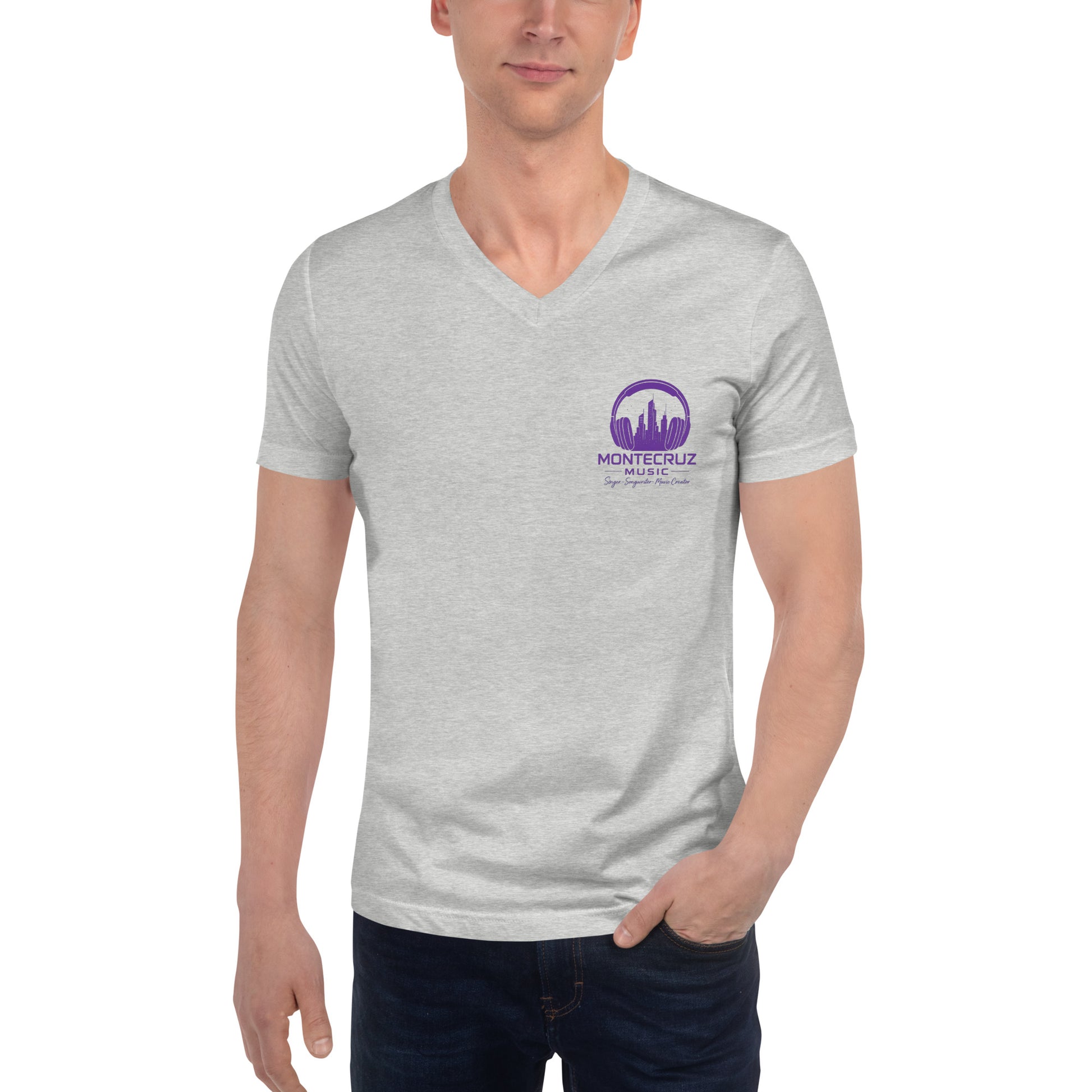 Unisex Short Sleeve V-Neck T-Shirt-Montecruz Music Shop
