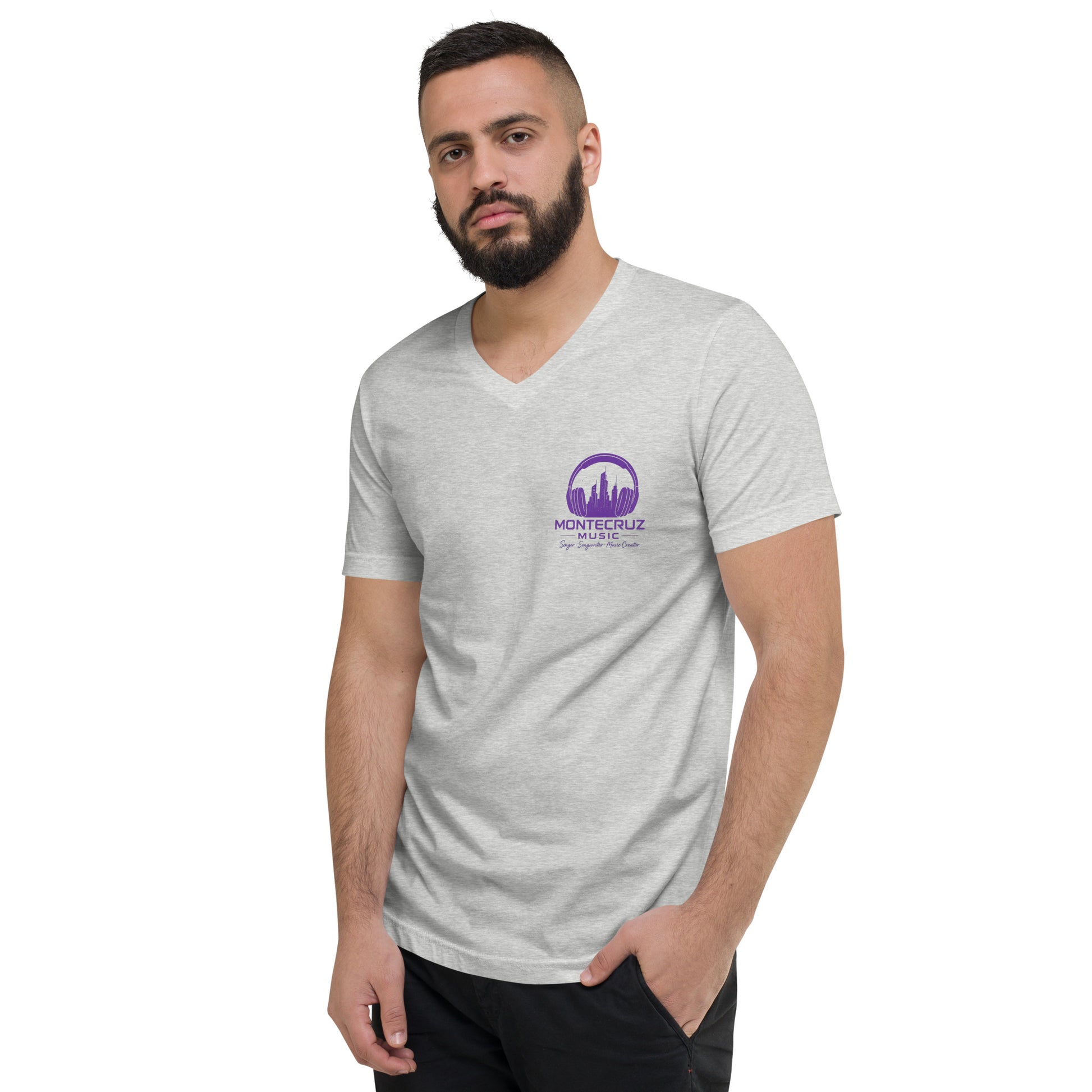 Unisex Short Sleeve V-Neck T-Shirt-Montecruz Music Shop