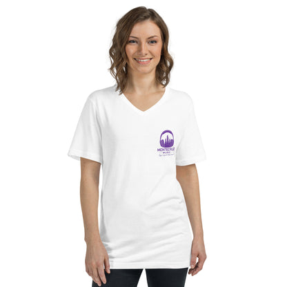 Unisex Short Sleeve V-Neck T-Shirt-Montecruz Music Shop