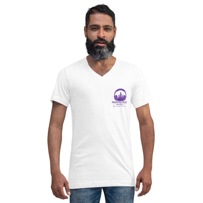 Unisex Short Sleeve V-Neck T-Shirt-Montecruz Music Shop