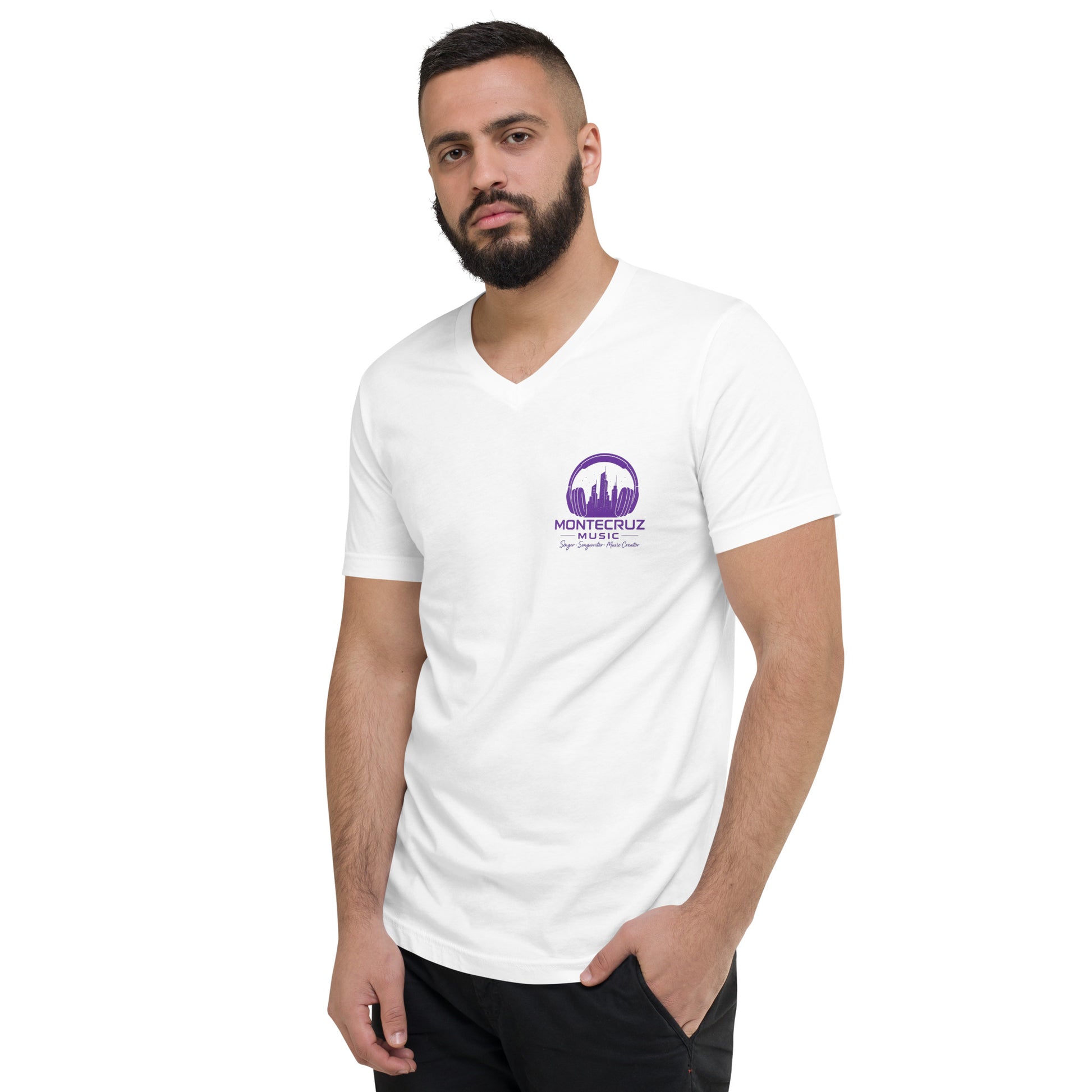 Unisex Short Sleeve V-Neck T-Shirt-Montecruz Music Shop