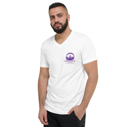 Unisex Short Sleeve V-Neck T-Shirt-Montecruz Music Shop