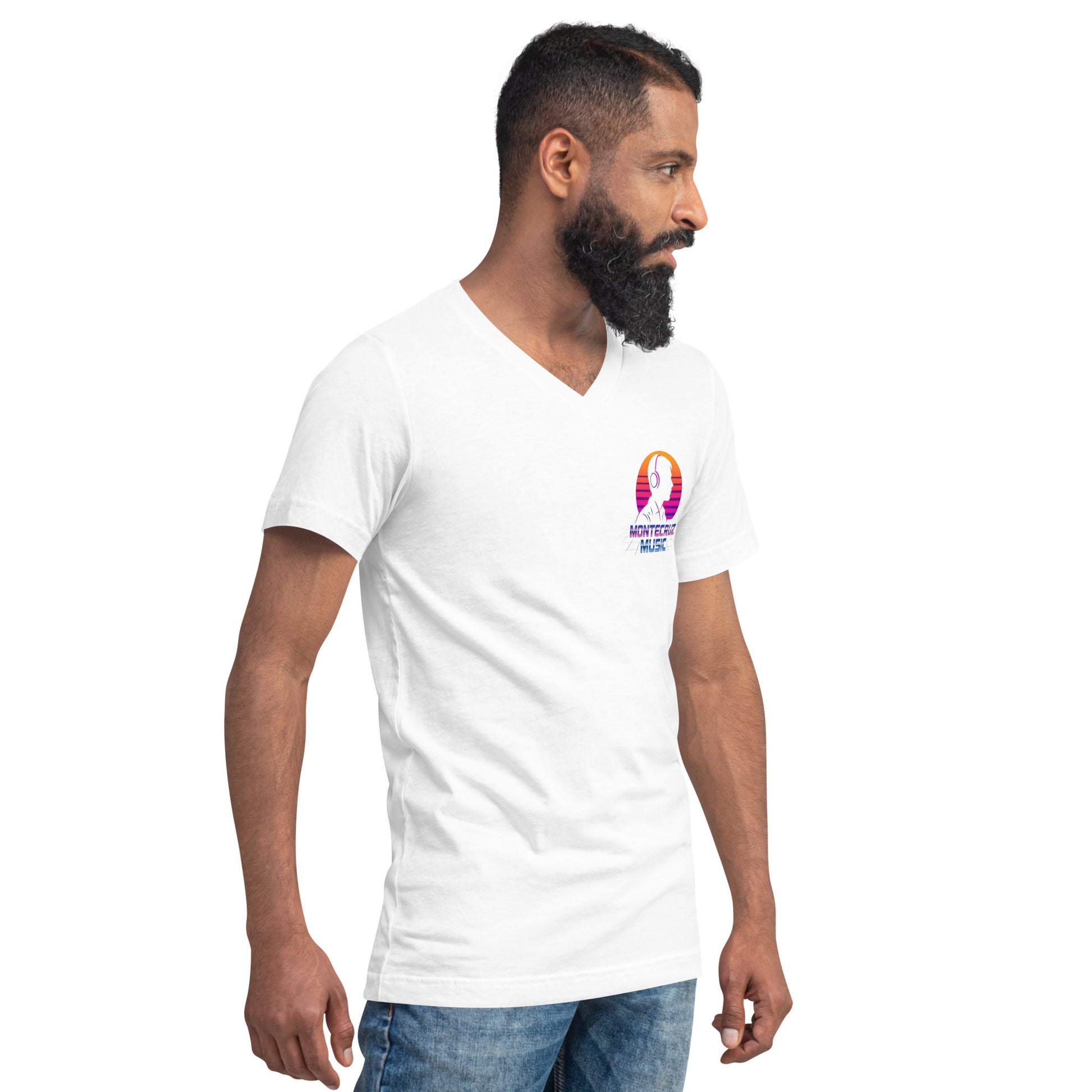 Unisex Short Sleeve V-Neck T-Shirt-Montecruz Music Shop